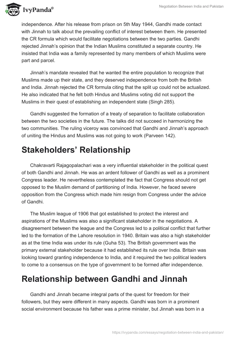 Negotiation Between India and Pakistan. Page 2