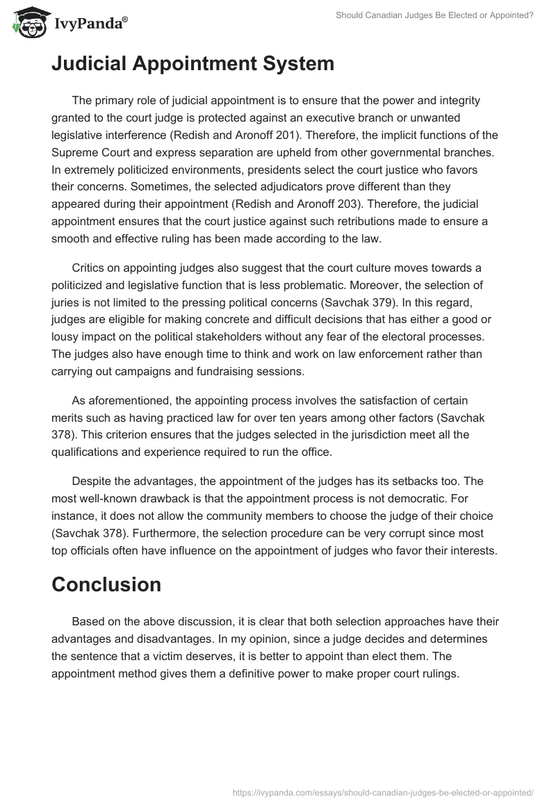 Should Canadian Judges Be Elected or Appointed?. Page 3
