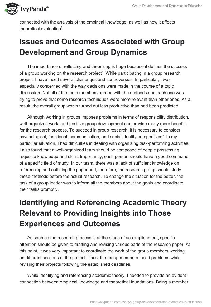 Group Development and Dynamics in Education. Page 2