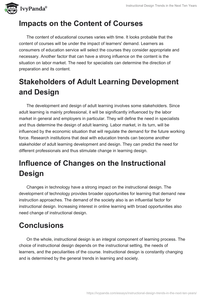 Instructional Design Trends in the Next Ten Years. Page 2