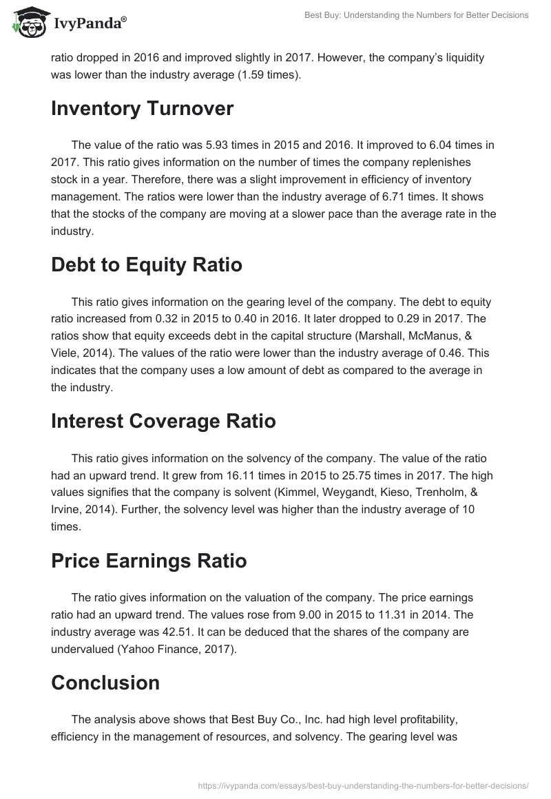 Best Buy: Understanding the Numbers for Better Decisions. Page 2