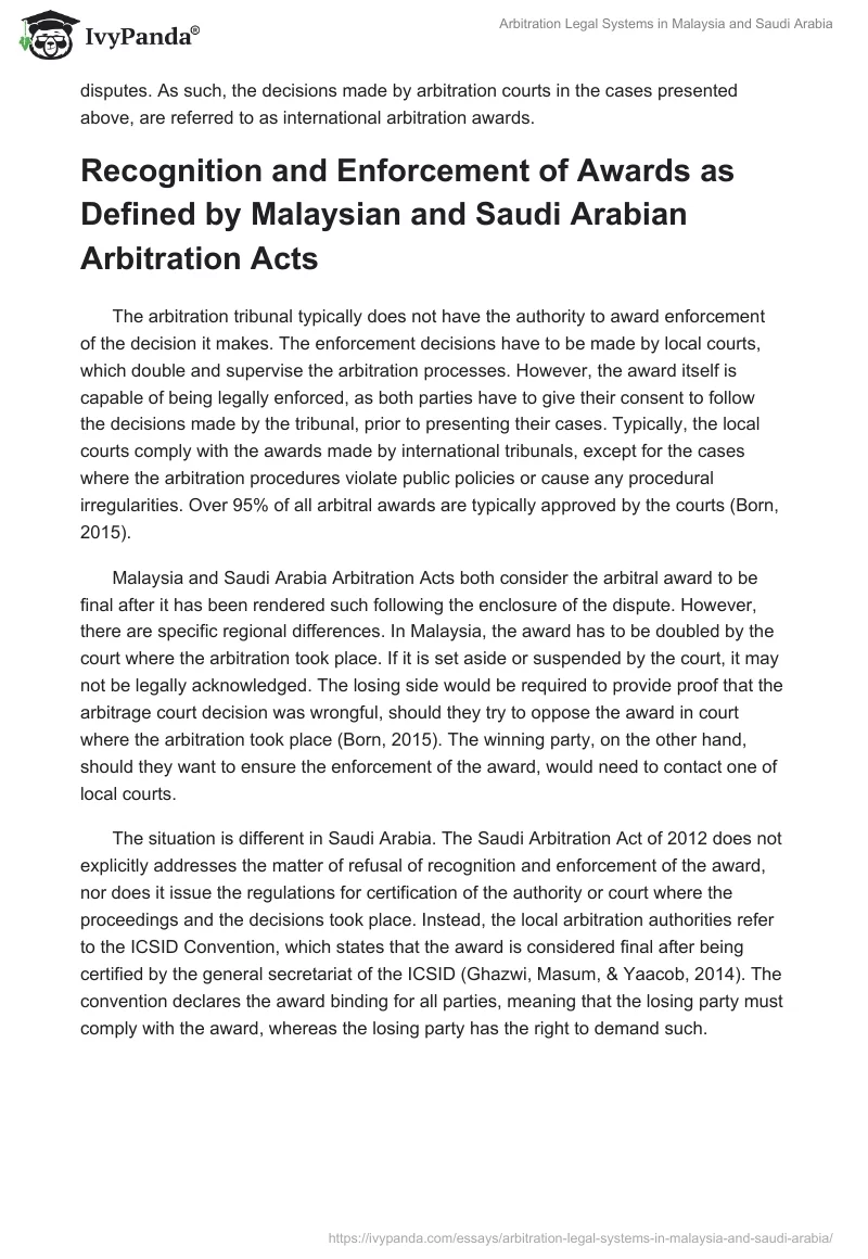 Arbitration Legal Systems in Malaysia and Saudi Arabia. Page 5