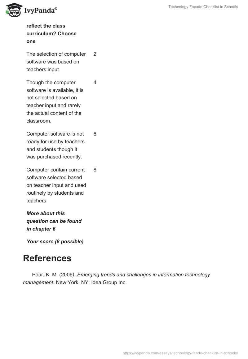 Technology Façade Checklist in Schools. Page 5