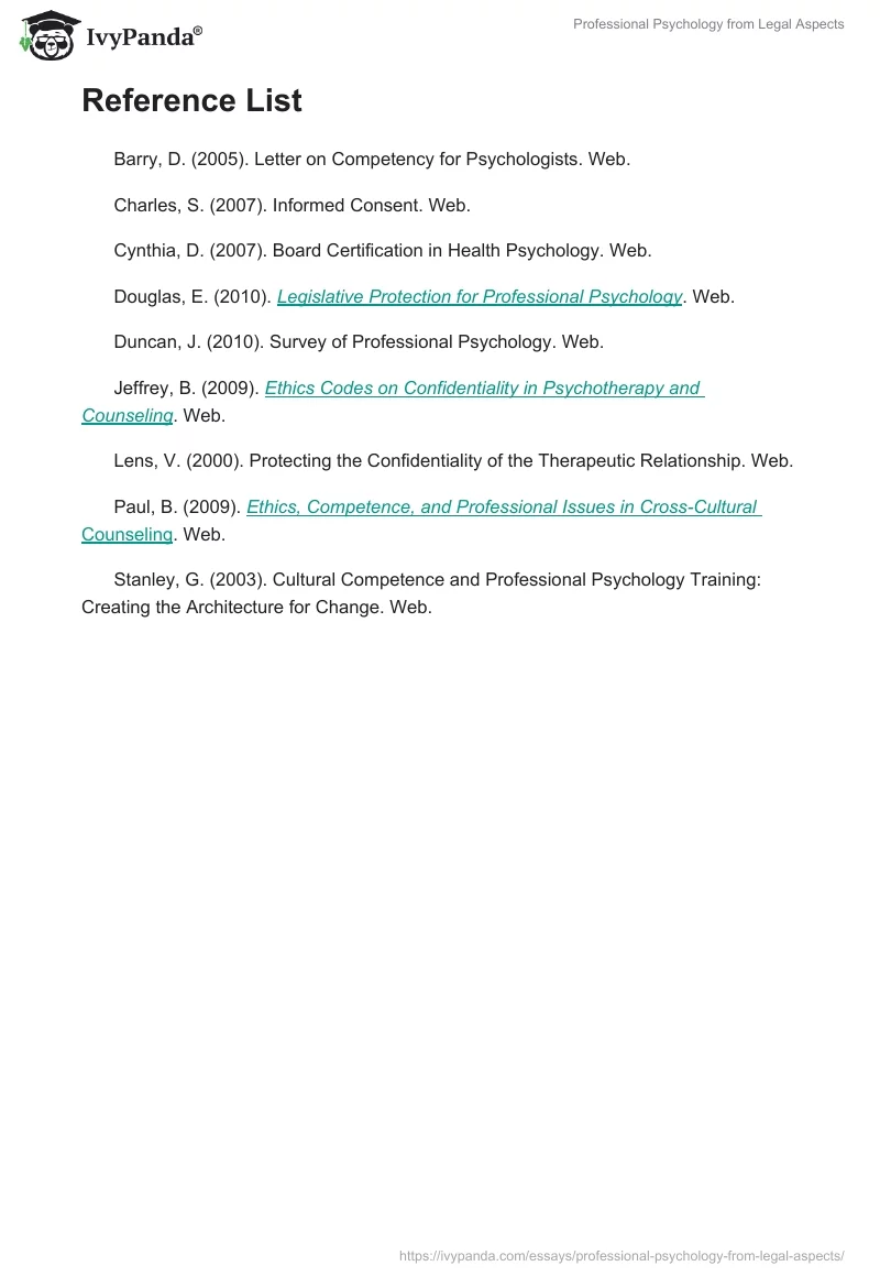 Professional Psychology from Legal Aspects. Page 5