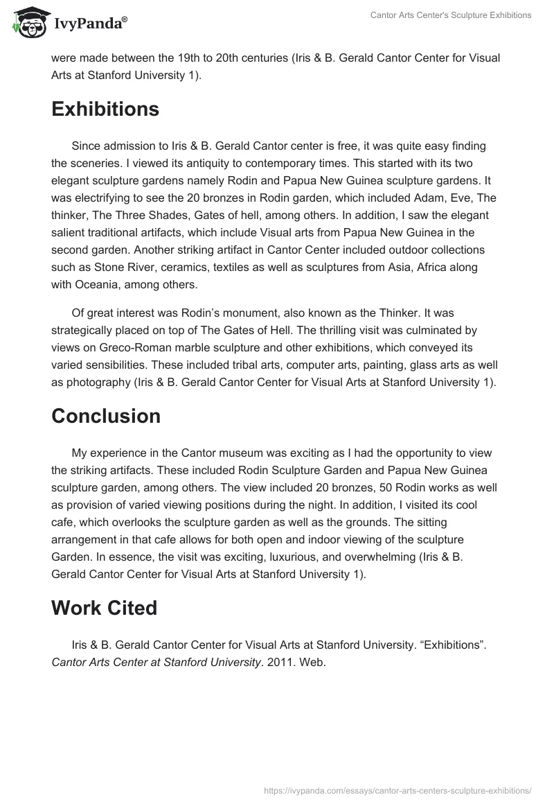Cantor Arts Center's Sculpture Exhibitions. Page 2