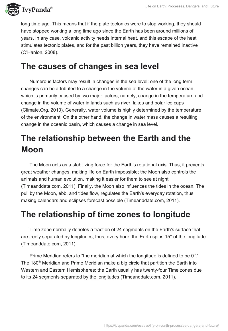 Life on Earth: Processes, Dangers, and Future. Page 2