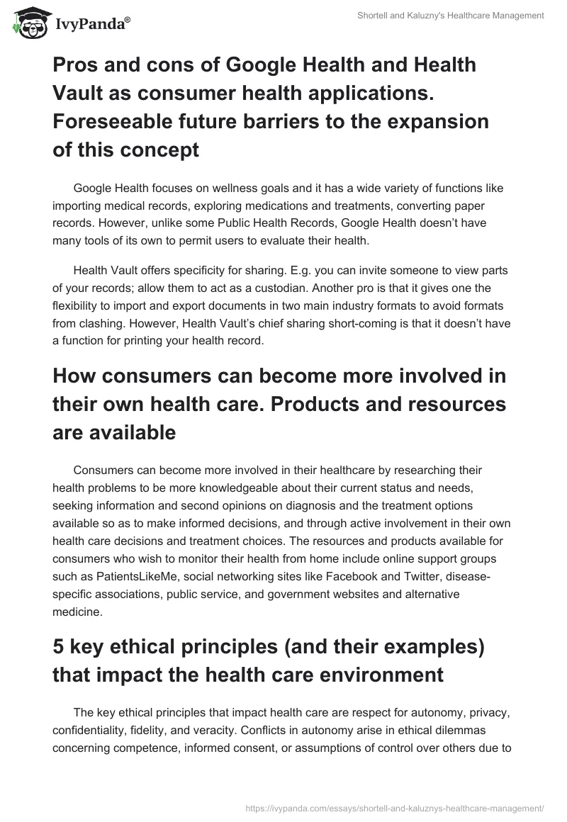 Shortell and Kaluzny's Healthcare Management. Page 4