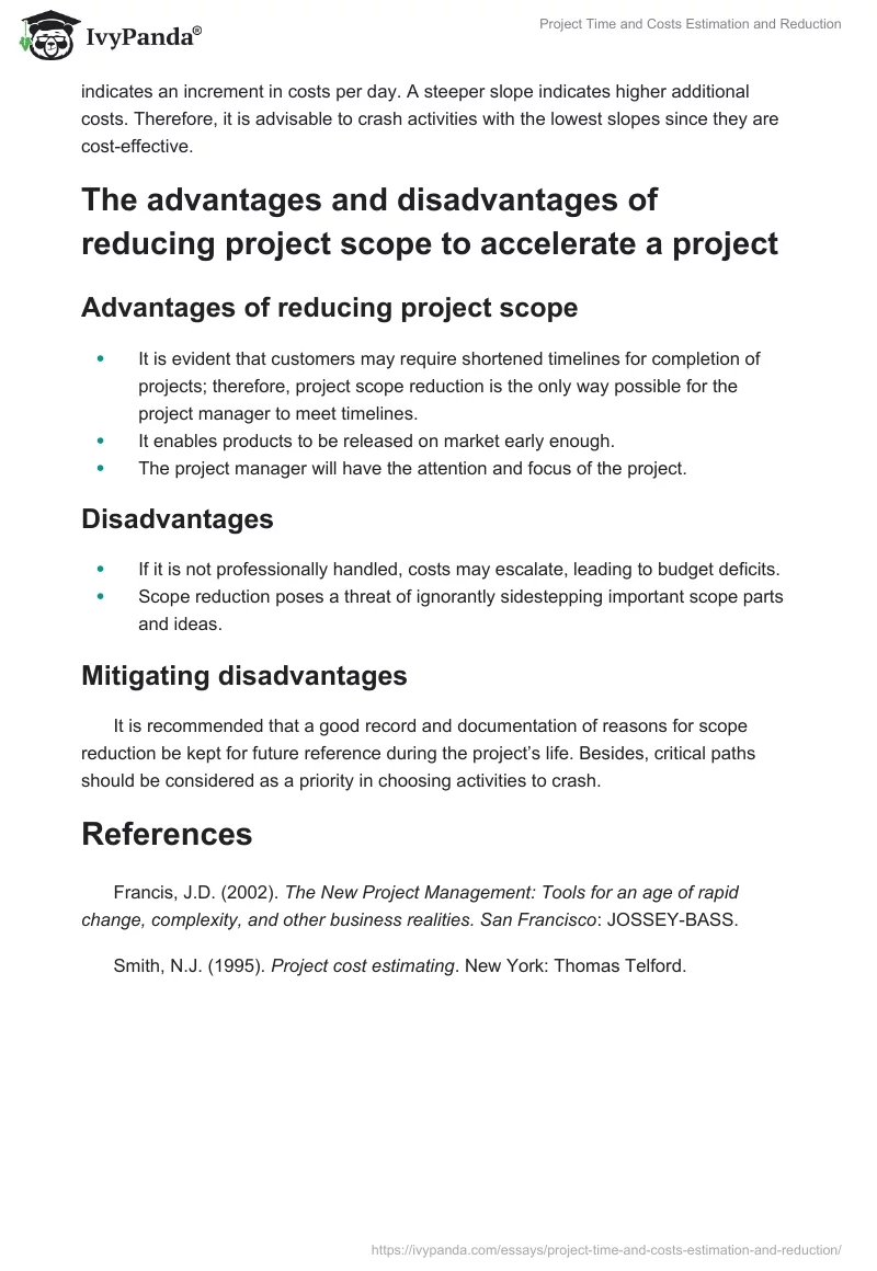 Project Time and Costs Estimation and Reduction. Page 3