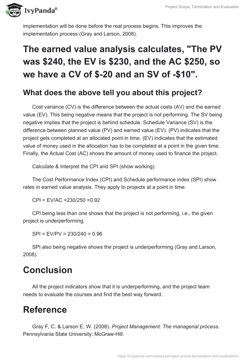 Project Scope, Termination and Evaluation. Page 3