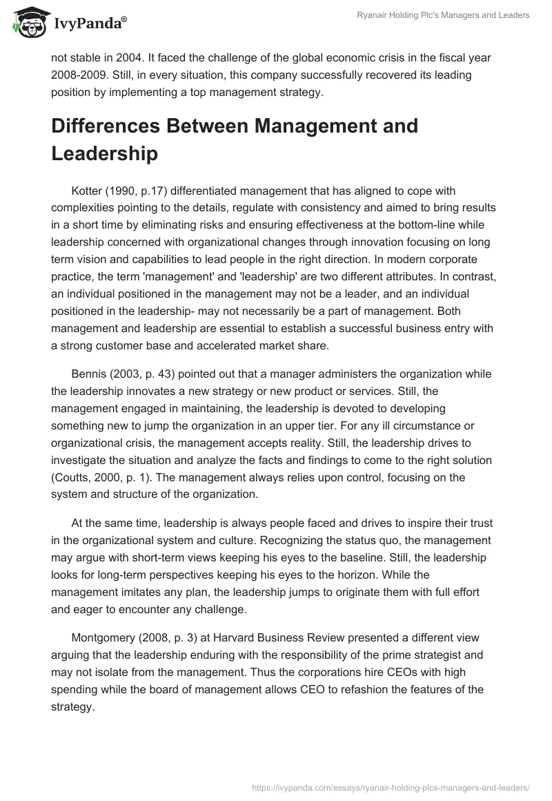 Ryanair Holding Plc's Managers and Leaders. Page 2