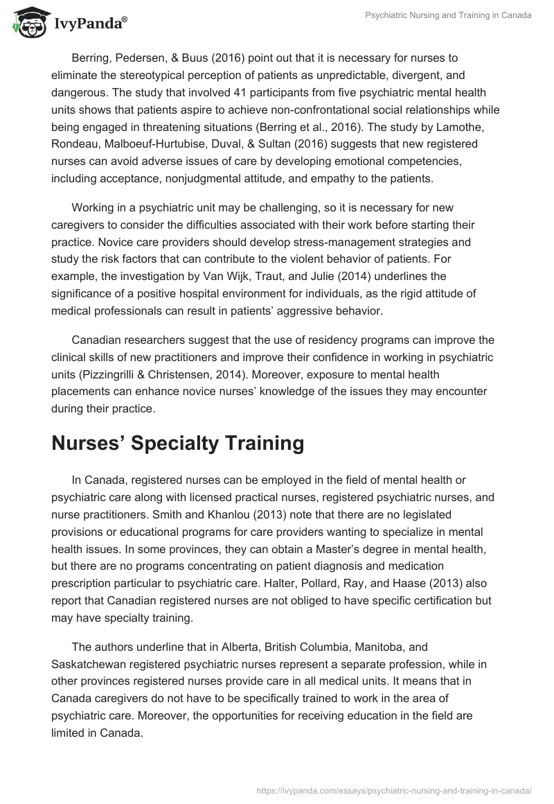 Psychiatric Nursing and Training in Canada. Page 2