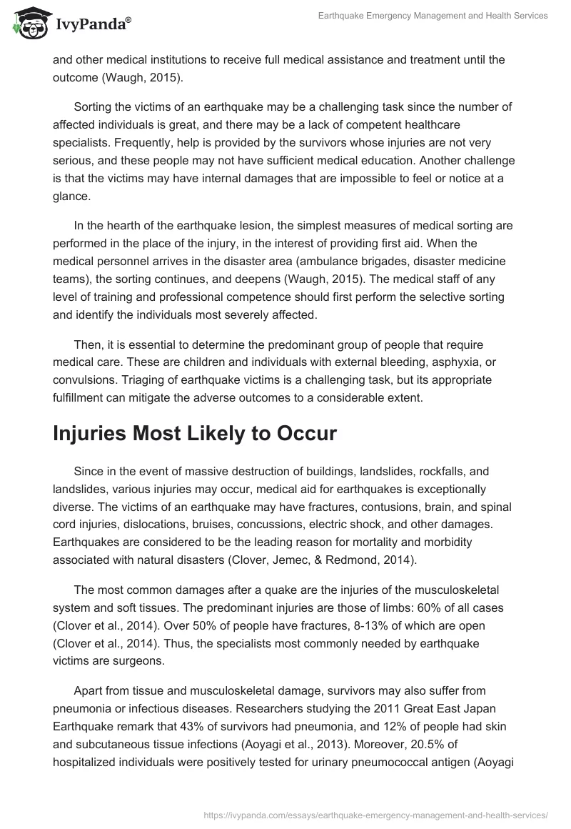 Earthquake Emergency Management and Health Services. Page 3