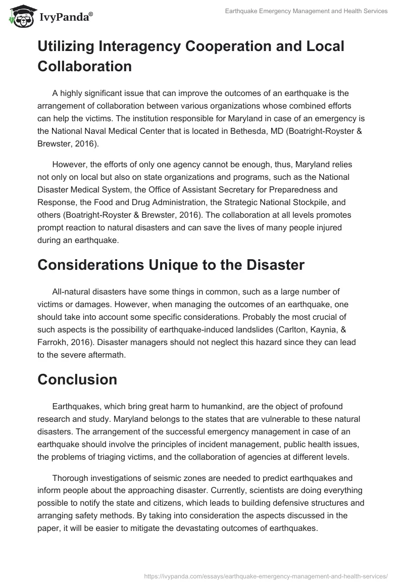 Earthquake Emergency Management and Health Services. Page 5