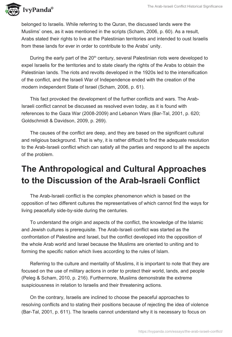 The Arab-Israeli Conflict Historical Significance. Page 2