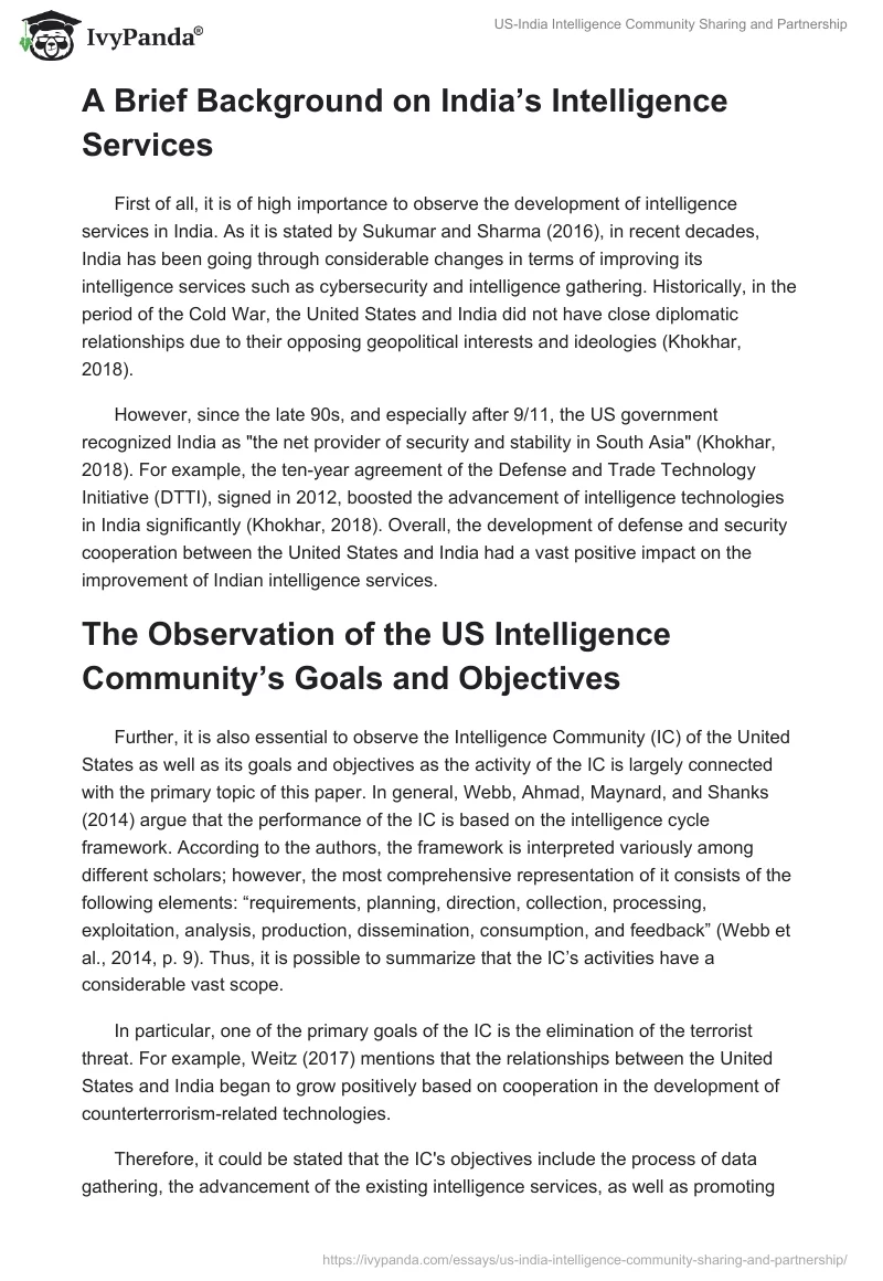 US-India Intelligence Community Sharing and Partnership. Page 2