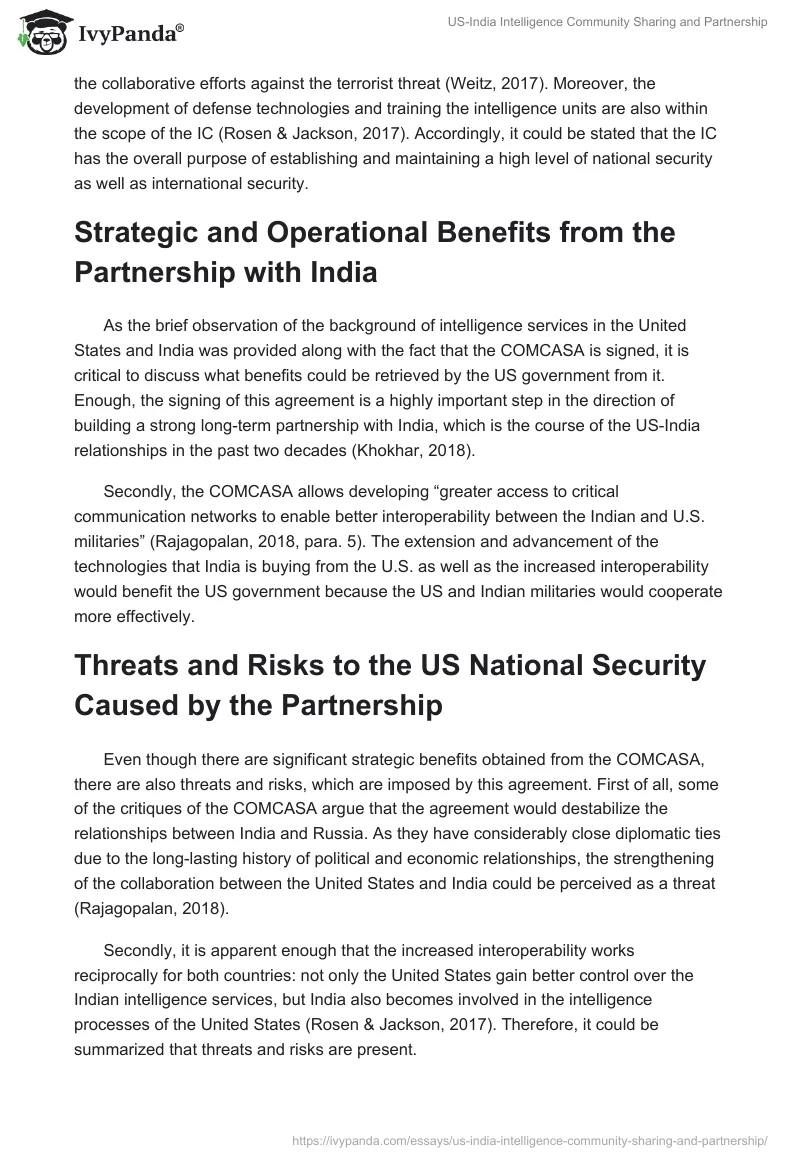 US-India Intelligence Community Sharing and Partnership. Page 3