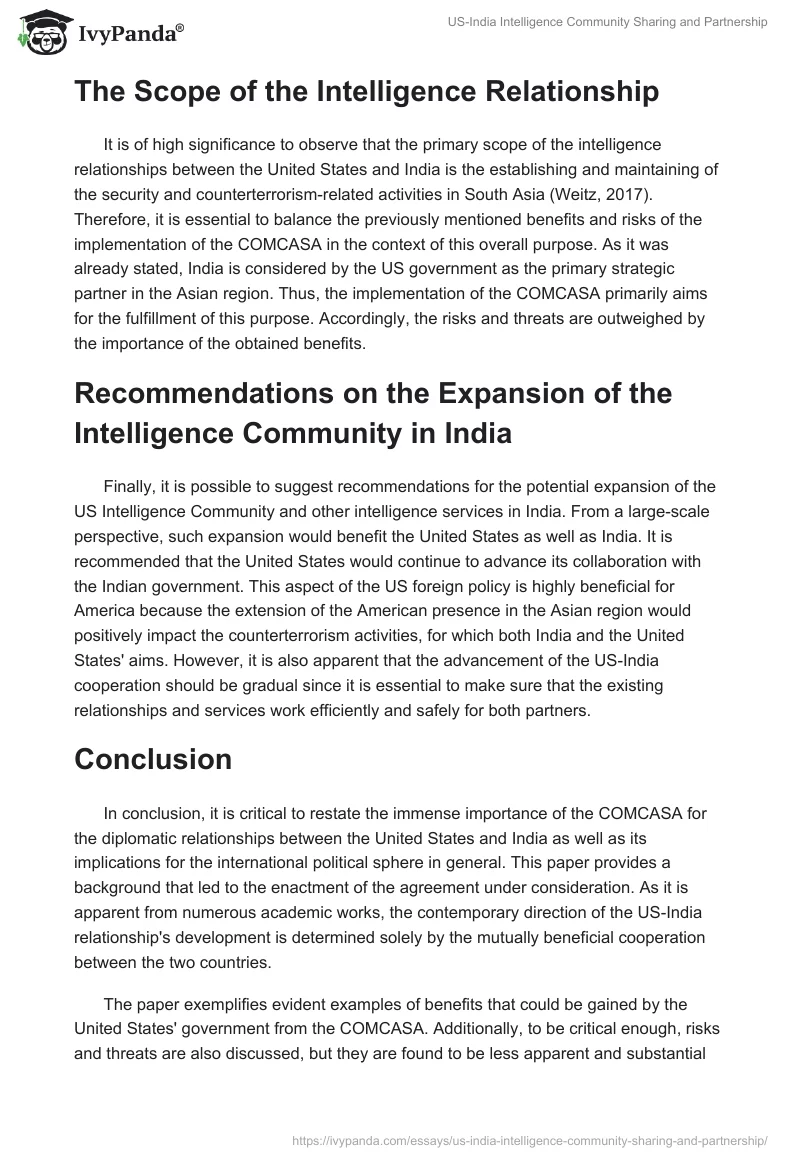 US-India Intelligence Community Sharing and Partnership. Page 4