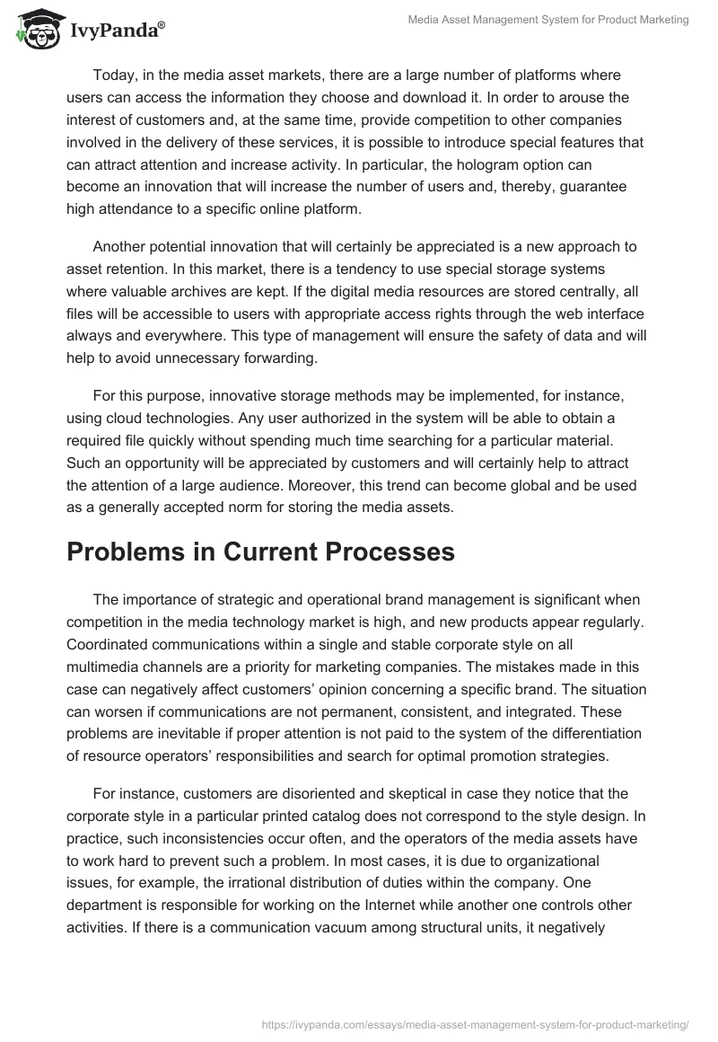 Media Asset Management System for Product Marketing. Page 2