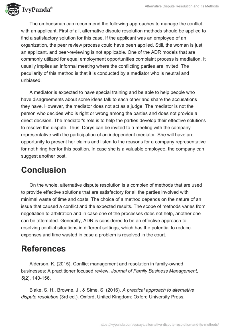 Alternative Dispute Resolution and Its Methods. Page 5