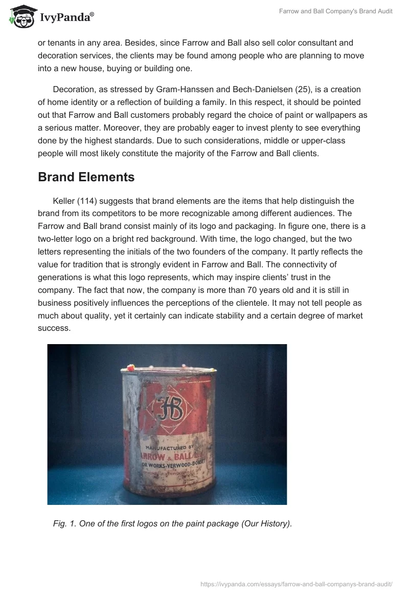 Farrow and Ball Company's Brand Audit. Page 2