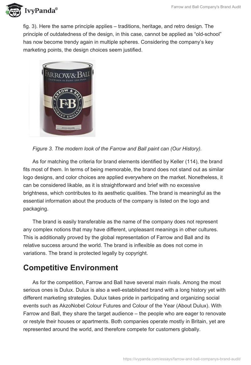 Farrow and Ball Company's Brand Audit. Page 4