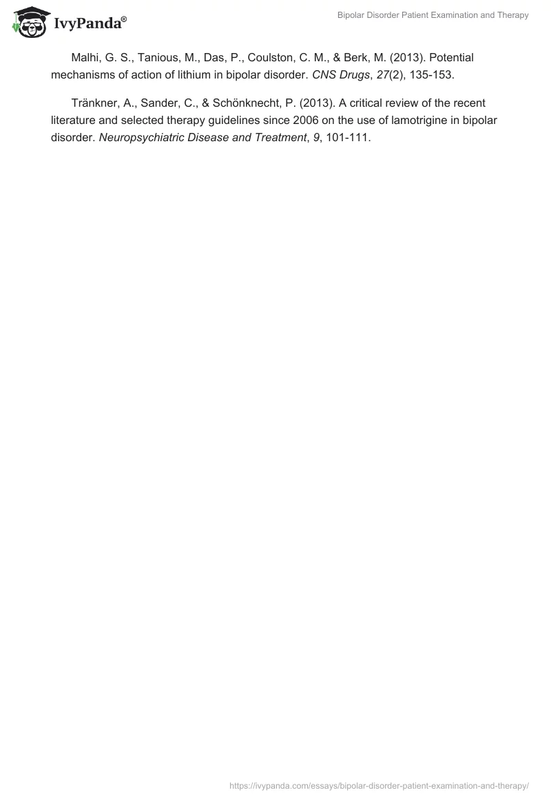 Bipolar Disorder Patient Examination and Therapy. Page 5