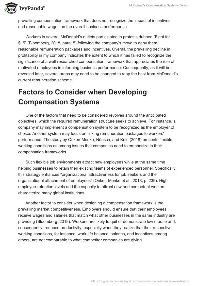 McDonald’s Compensation Systems Design. Page 2