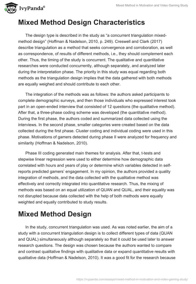 Mixed Method in Motivation and Video Gaming Study. Page 2