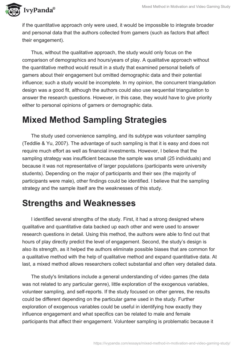 Mixed Method in Motivation and Video Gaming Study. Page 3