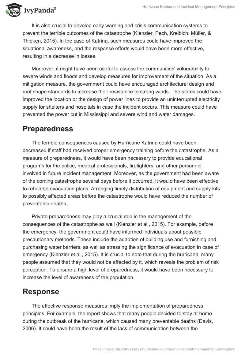 Hurricane Katrina and Incident Management Principles. Page 2
