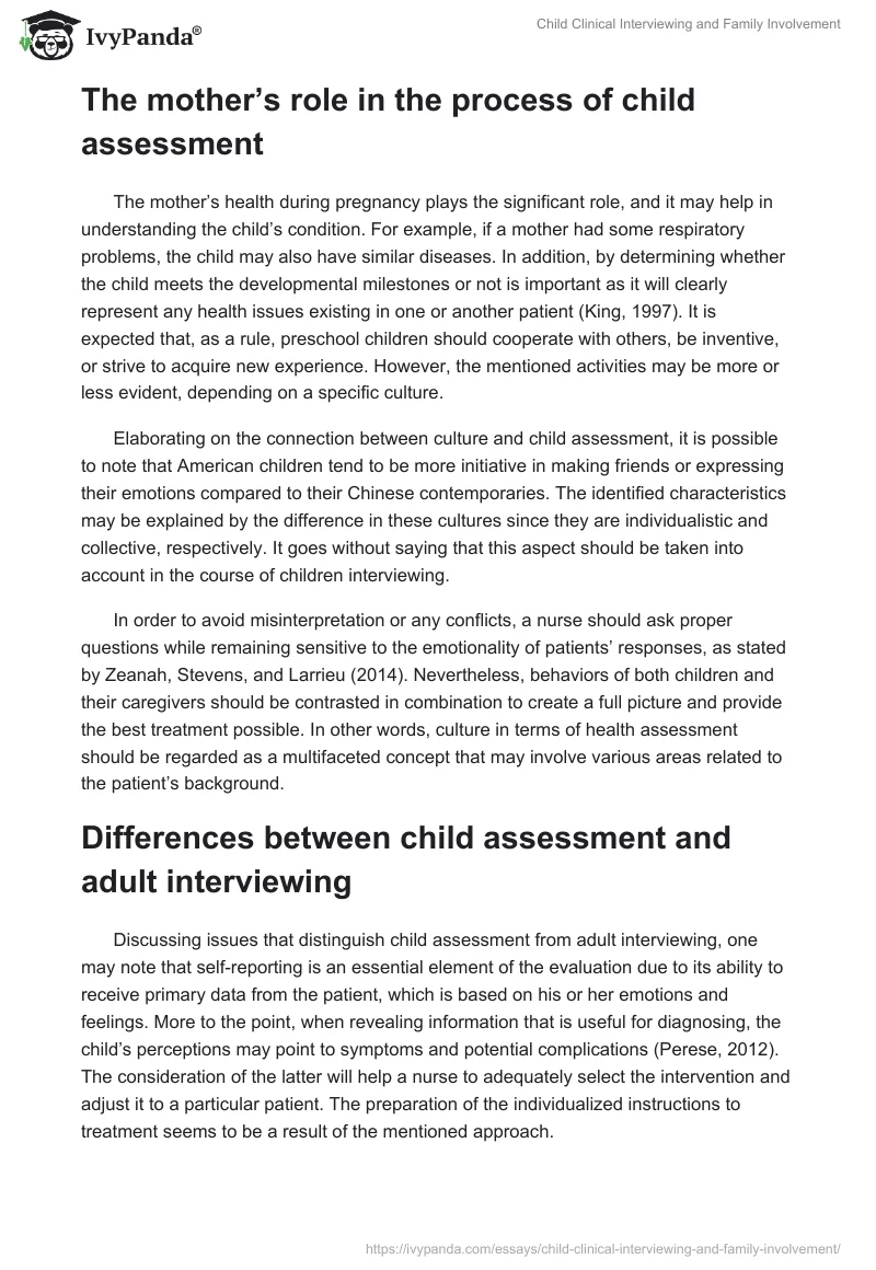 Child Clinical Interviewing and Family Involvement. Page 2
