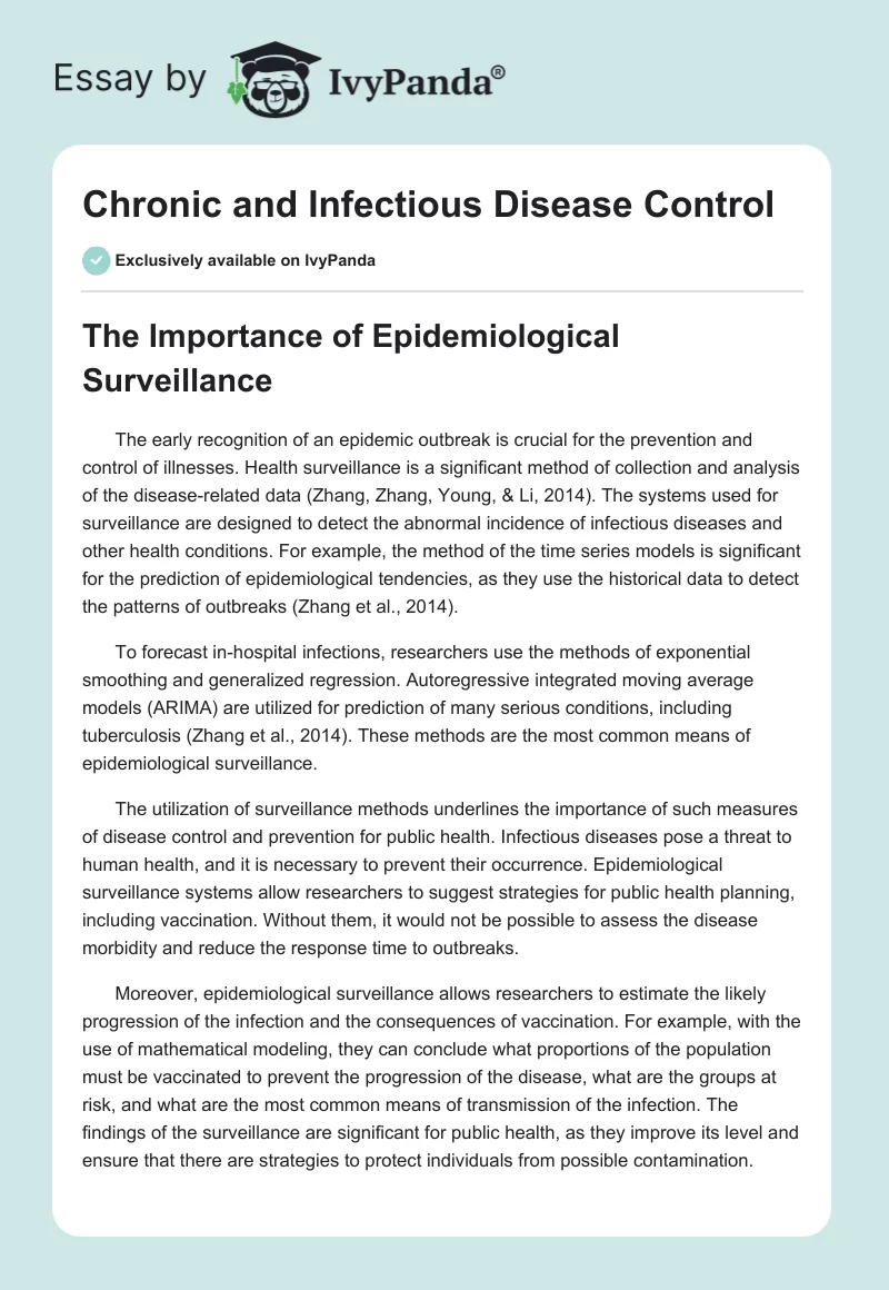 Chronic and Infectious Disease Control. Page 1