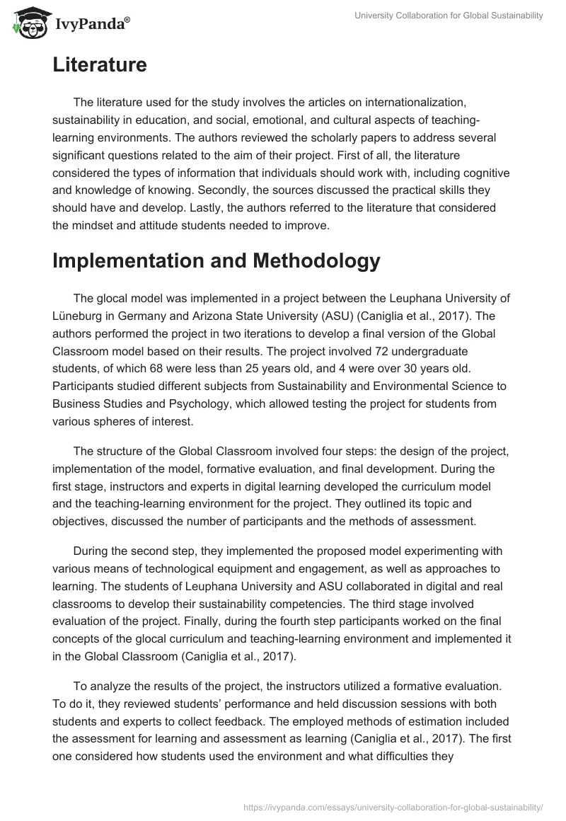 University Collaboration for Global Sustainability. Page 2