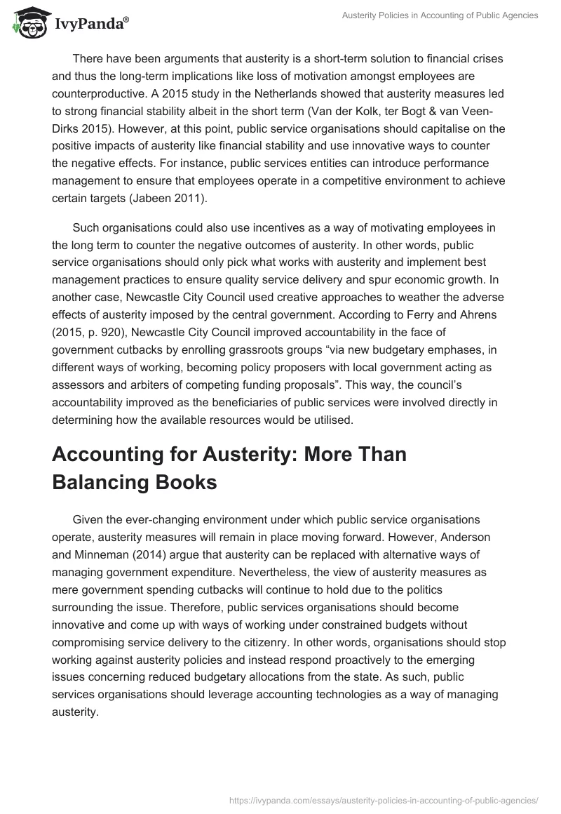 Austerity Policies in Accounting of Public Agencies. Page 3