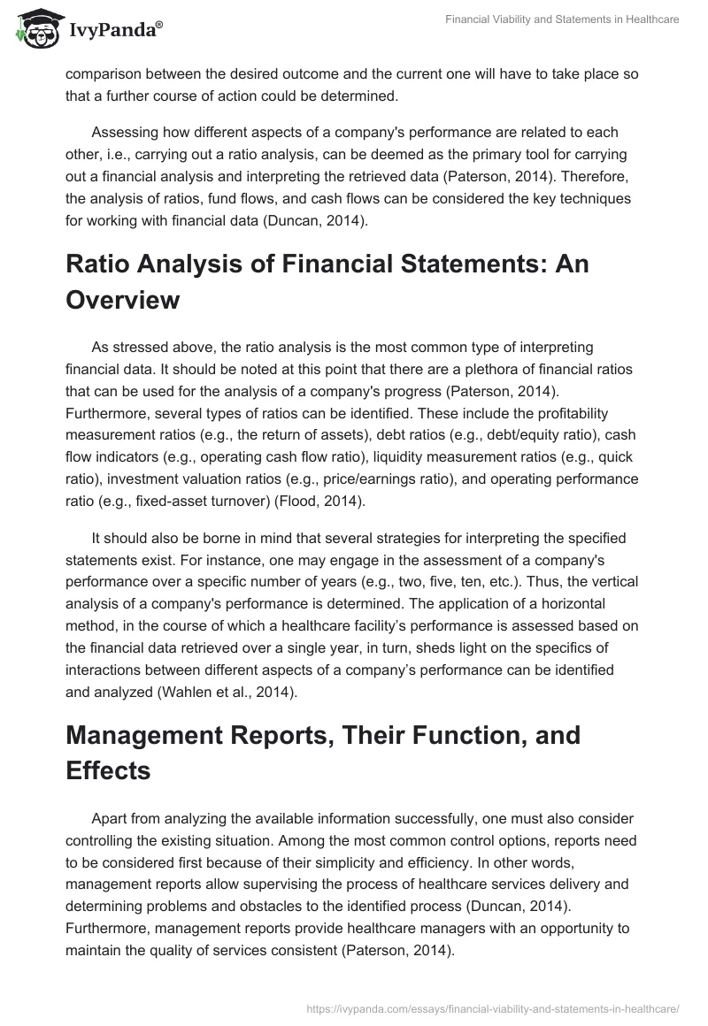 Financial Viability and Statements in Healthcare. Page 2