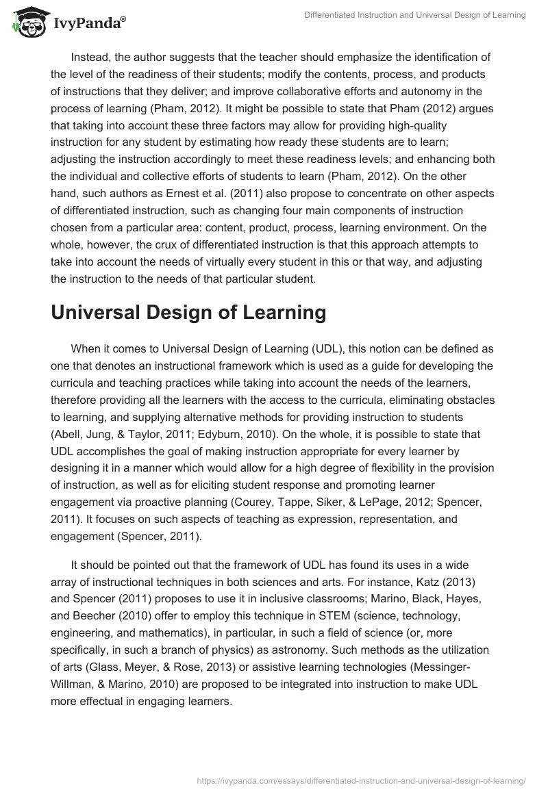Differentiated Instruction and Universal Design of Learning. Page 2
