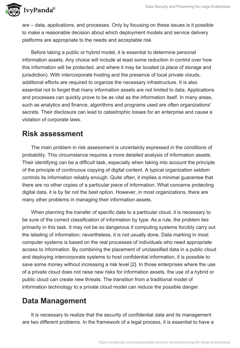 Data Security and Preserving for Large Enterprises. Page 4
