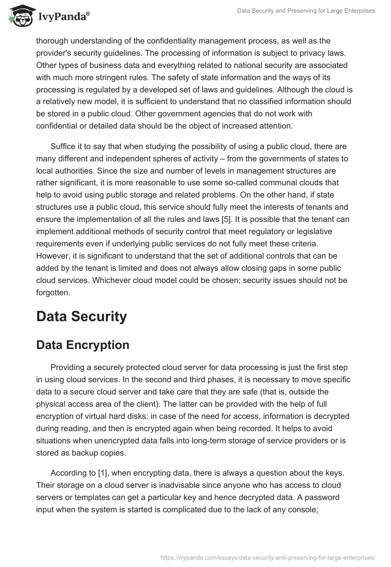 Data Security and Preserving for Large Enterprises. Page 5