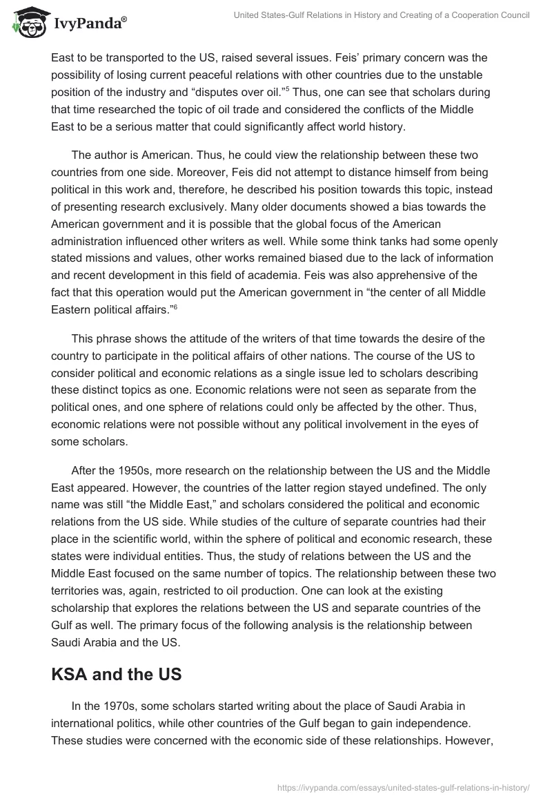 United States-Gulf Relations in History and Creating of a Cooperation Council. Page 4