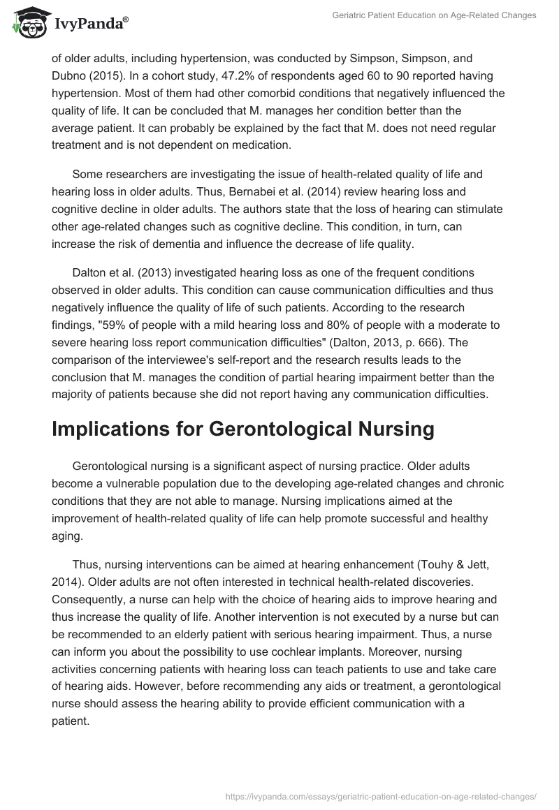 Geriatric Patient Education on Age-Related Changes. Page 3