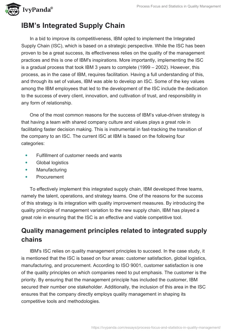 Process Focus and Statistics in Quality Management. Page 5