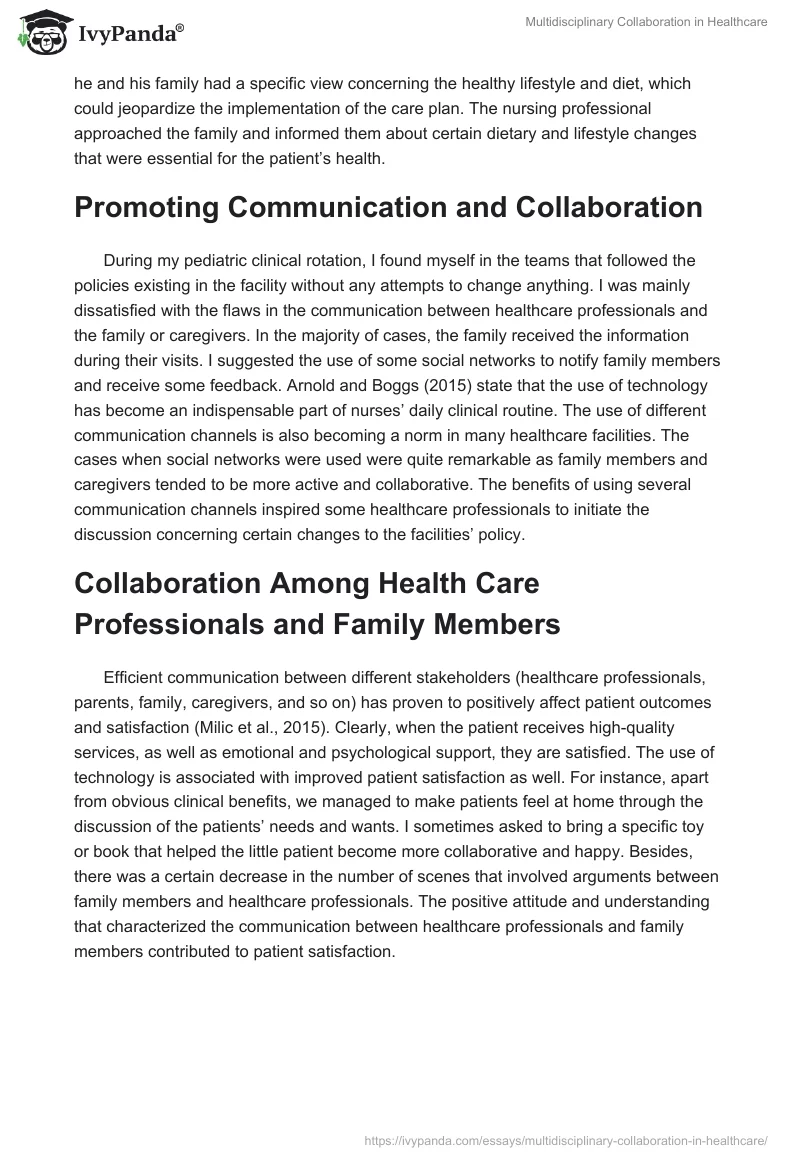 Multidisciplinary Collaboration in Healthcare. Page 2