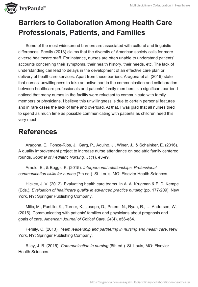 Multidisciplinary Collaboration in Healthcare. Page 3