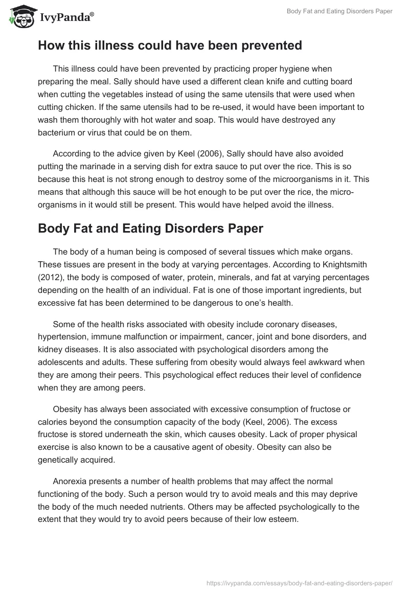 Body Fat and Eating Disorders Paper. Page 5