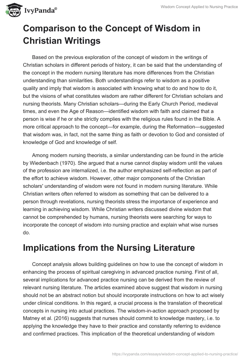 Wisdom Concept Applied to Nursing Practice. Page 4