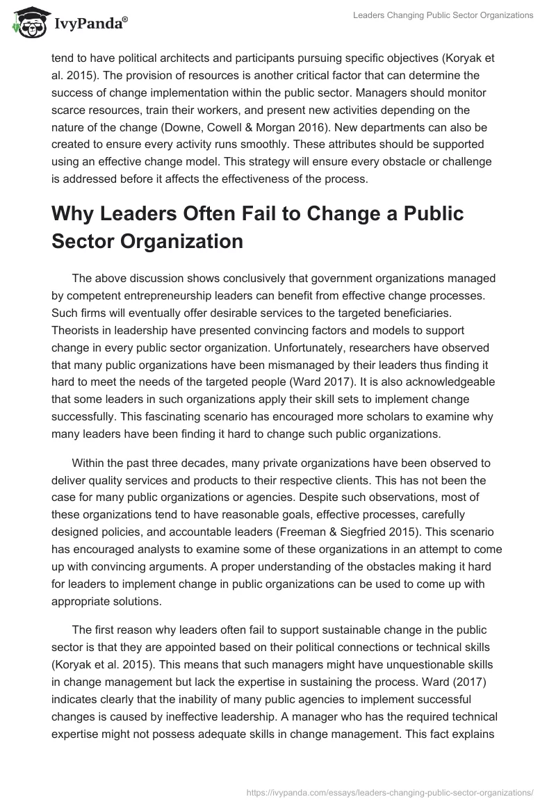 Leaders Changing Public Sector Organizations. Page 3
