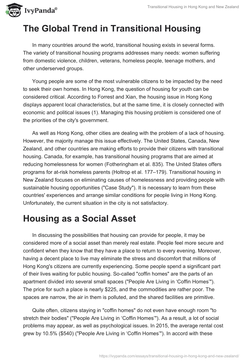 Transitional Housing in Hong Kong and New Zealand. Page 2