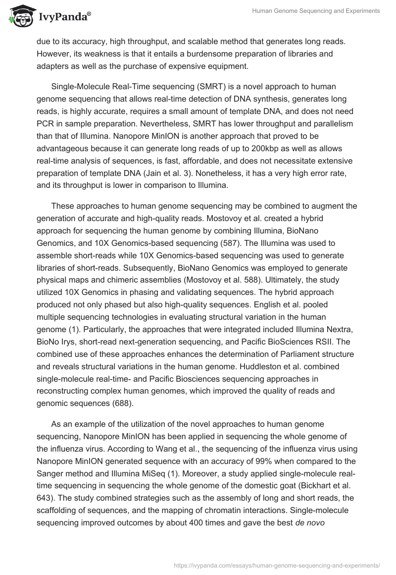Human Genome Sequencing and Experiments. Page 2