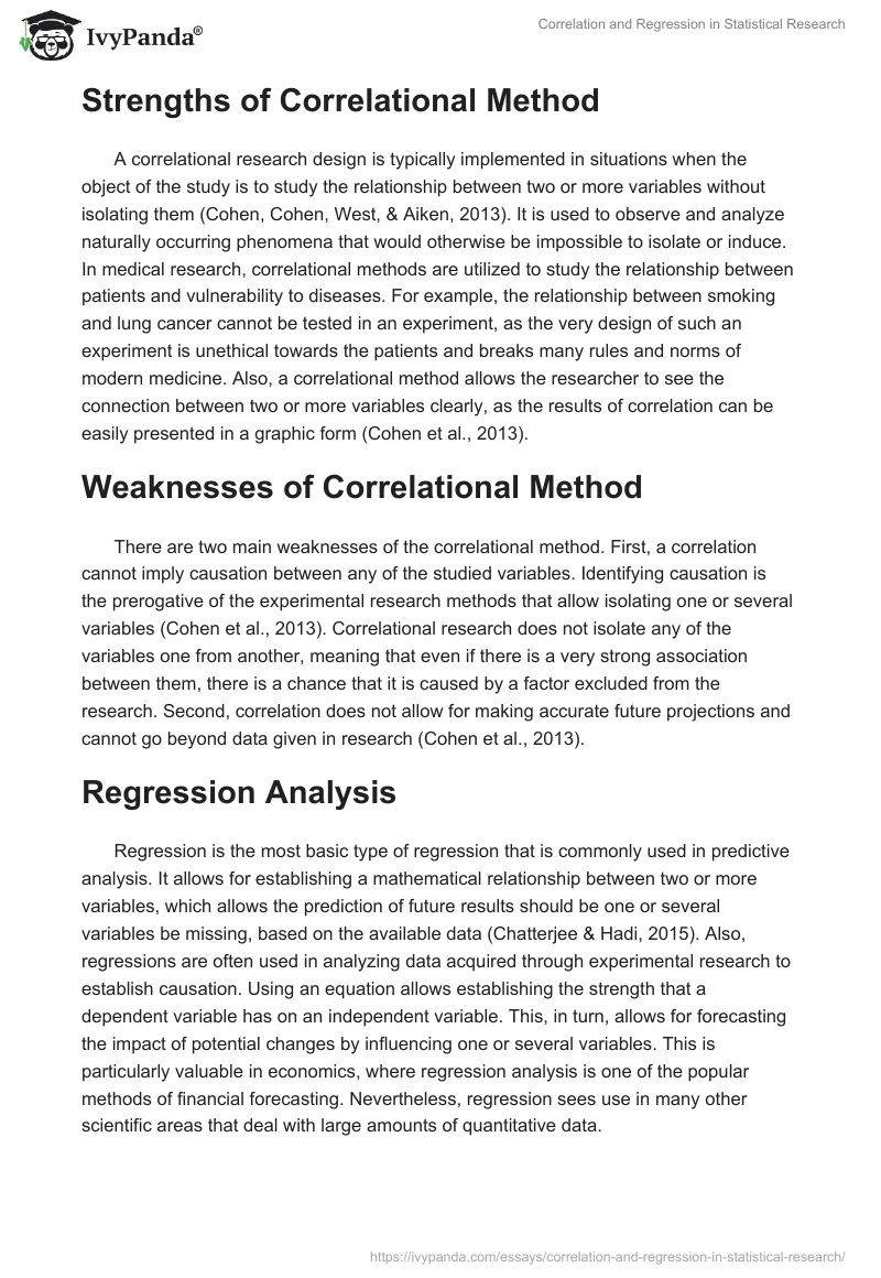 Correlation and Regression in Statistical Research. Page 2