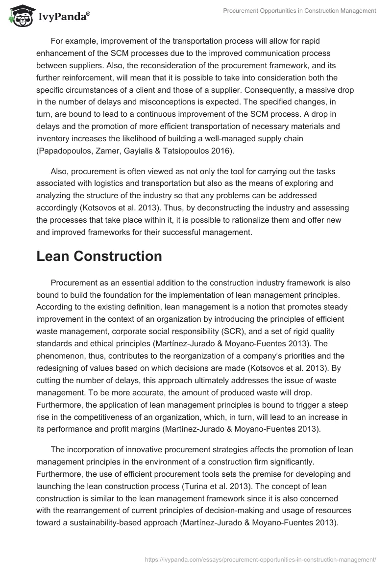 Procurement Opportunities in Construction Management. Page 5